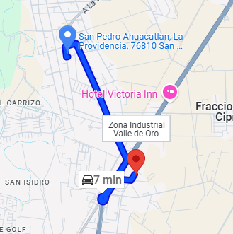 Ruta a Zona Industrial Valle de Oro