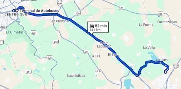 Ruta a Terminal de Autobuses