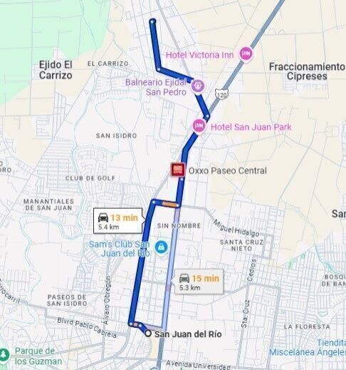 Ruta a San Juan del Río