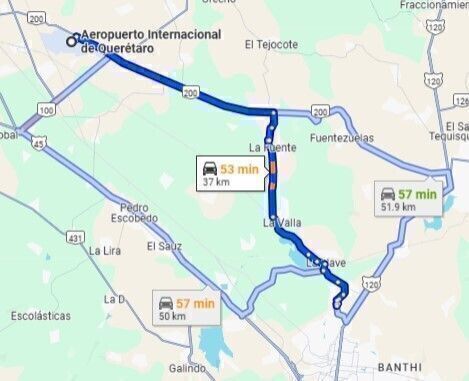 Ruta al Aeropuerto Internacional de Querétaro