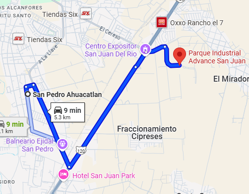 Ruta a Parque Industrial Avance San Juan